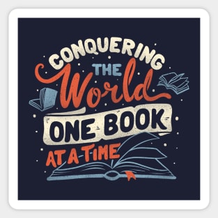 Conquering The World One Book At a Time by Tobe Fonseca Sticker